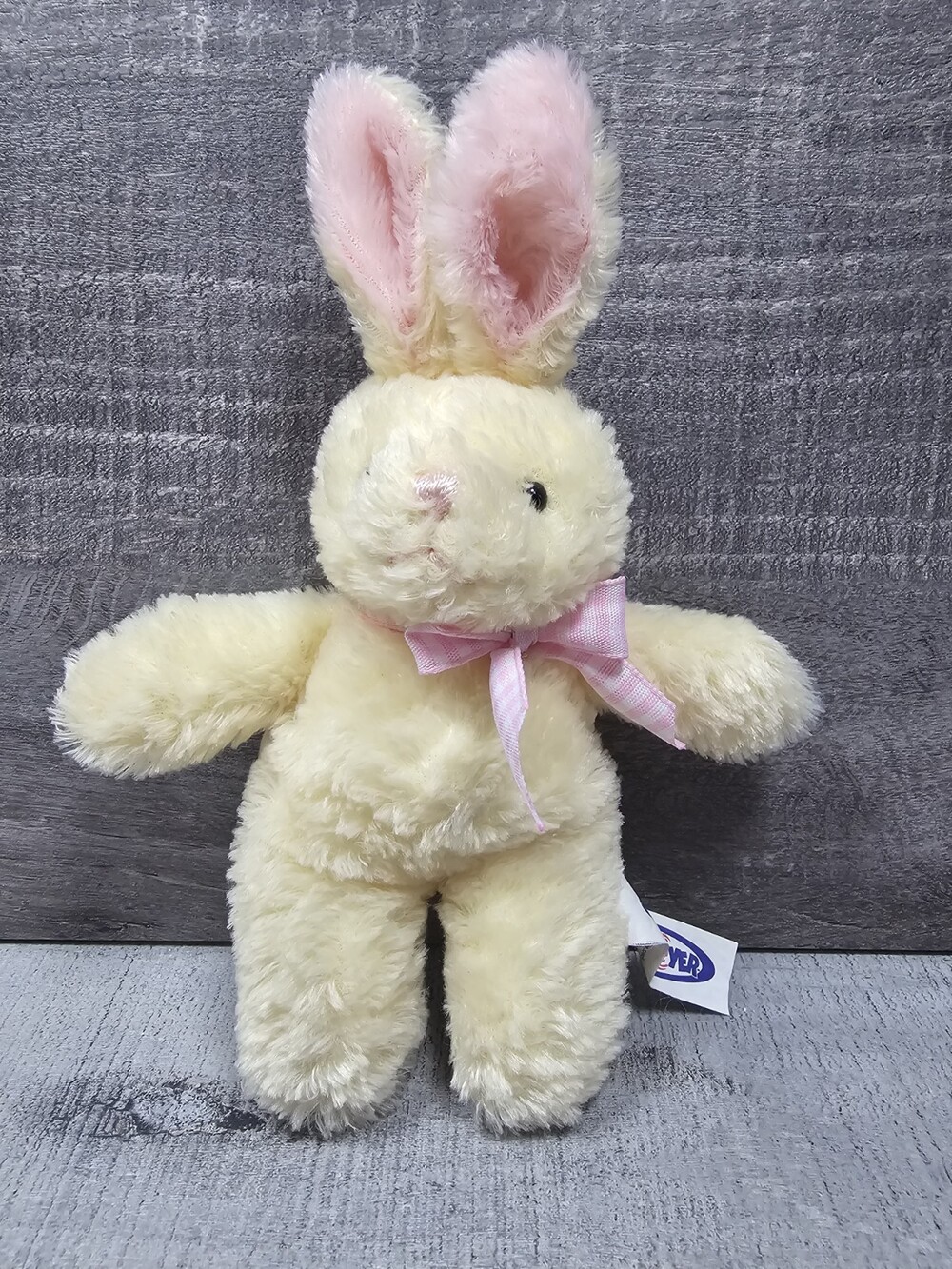 Easter Mary Meyer Bunny Rabbit Plush Stuffed Animal Cream 7" Pink Gingham Bow